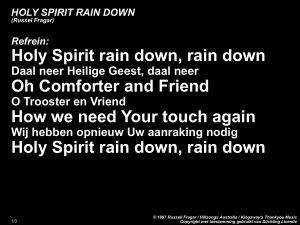 HOLY SPIRIT RAIN DOWN (Russel Fragar)
