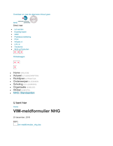 VIM-meldformulier NHG - Nederlands Huisartsen Genootschap