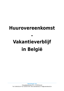 Huurovereenkomst voor vakantiewoning in België