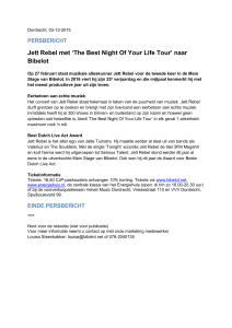 PERSBERICHT Jett Rebel met `The Best Night Of Your Life Tour`