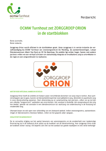 OCMW Turnhout zet ZORGGROEP ORION in de startblokken