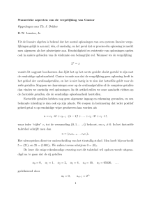 Numerieke aspecten van de vergelijking van Cantor Opgedragen