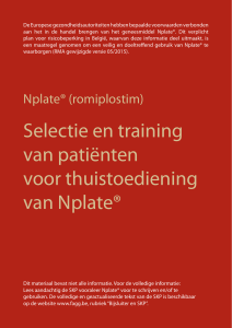 Selectie en training van patiënten voor thuistoediening van Nplate®