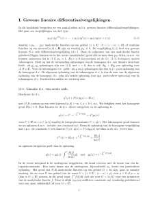 I. Gewone lineaire differentiaalvergelijkingen.
