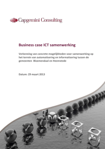 Rapport CapGemini Consulting Businesscase Samenwerking ICT