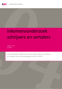 Inkomensonderzoek schrijvers en vertalers