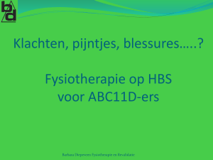 ABC11D Blessures klachten en pijntjes....... fysiotherapie op HBS