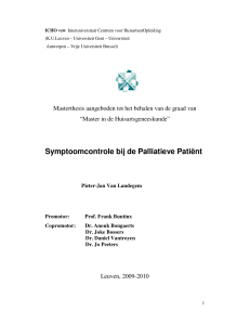 Symptoomcontrole bij de Palliatieve Patiënt