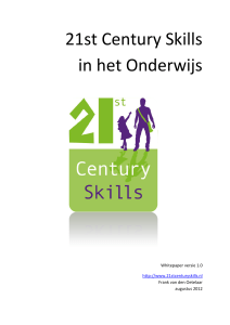 Whitepaper 21st century skills in het onderwijs, augustus 2012