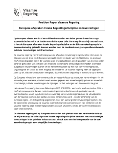 Position Paper Vlaamse Regering Europese afspraken inzake
