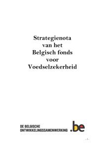 Strategienota van het Belgisch fonds voor Voedselzekerheid