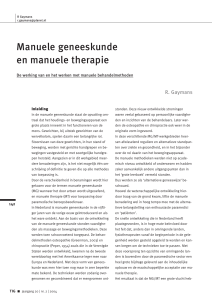 Manuele geneeskunde en manuele therapie
