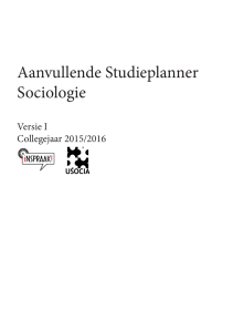 Aanvullende Studieplanner Sociologie