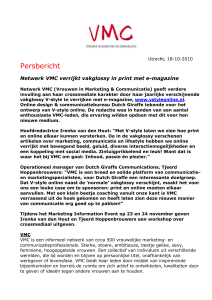 Utrecht, 18-10-2010 Persbericht Netwerk VMC verrijkt vakglossy in