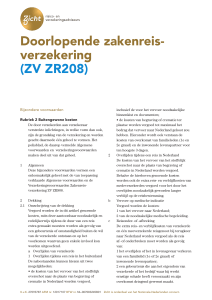 Doorlopende zakenreis- verzekering (ZV ZR208)