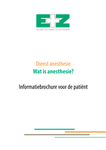 Patiënteninformatiebrochure anesthesie - Sint
