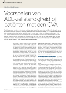 Voorspellen van aDl-zelfstandigheid bij patiënten met een CVa