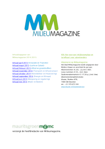 Inhoudsopgaven van Milieumagazine 2014/2015: Inhoud april 2015