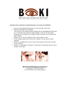 Instructies voor het schoonmaken van van het ooglid en wimpers