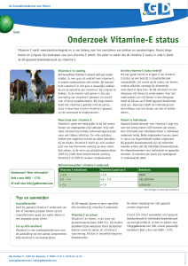 Onderzoek Vitamine-E status - De Gezondheidsdienst voor Dieren