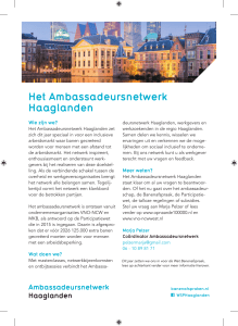 Het Ambassadeurs netwerk Haaglanden