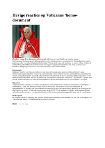 Hevige reacties op Vaticaans `homo-document`