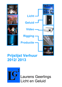 Prijslijst Verhuur 2012/ 2013 Laurens Geerlings Licht en Geluid