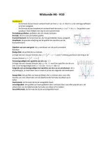 Wiskunde H6 - H10 Hoofdstuk 6 De formule bij een lineair verband