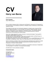 CV Harry van Berne - Het Nieuwe Impresariaat