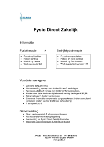 Fysio Direct Zakelijk informatie A4