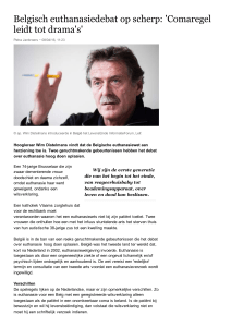 Belgisch euthanasiedebat op scherp: `Comaregel leidt tot