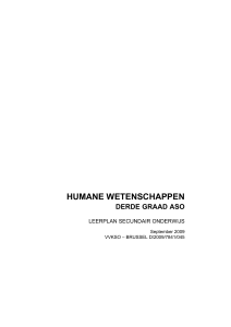 humane wetenschappen - Vicariaat Onderwijs Mechelen