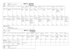 NWD 21 – VRIJDAG 30 januari NWD 21 – ZATERDAG 31 januari