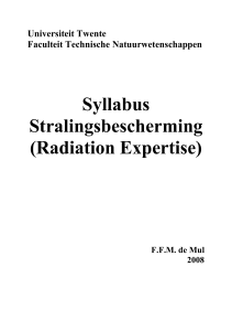 Syllabus Stralingsbescherming (Radiation Expertise)