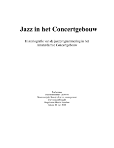 Jazz in het Concertgebouw - Utrecht University Repository