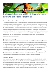 Printversie Onderzoek Co-enzym Q10 biedt cardiologen natuurlijke