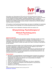 vacature GZ psycholoog IVP - Arq Psychotrauma Expert Groep