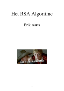 Het RSA Algoritme