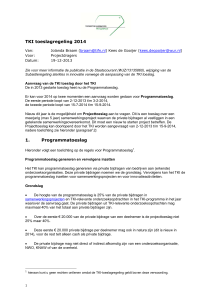 TKI toeslagregeling 2014 1. Programmatoeslag
