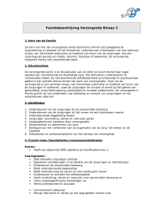 Functiebeschrijving Verzorgende Niveau 3
