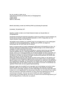 Brief K92 aan cie SZW over WWIK 28 september 2011