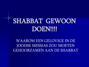 Shabbat - Messiaans het levend water