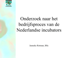 Onderzoek naar het bedrijfsproces van de Nederlandse incubatoren
