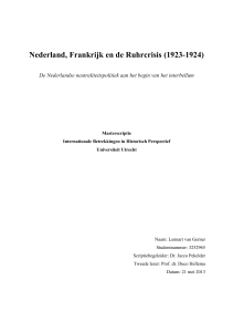 Nederland, Frankrijk en de Ruhrcrisis (1923-1924)