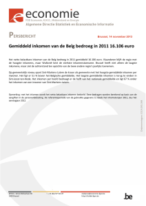 Gemiddeld inkomen van de Belg bedroeg in 2011 16.106