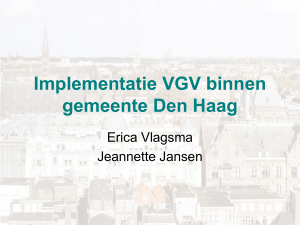 Implementatie VGV binnen gemeente Den Haag