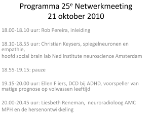 Programma 25e netwerk meeting 21 oktober 2010