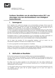 Synthese rapport resultaten van de evaluatie 2011 van SB