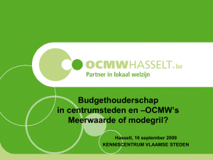 het budgethouderschap - Kenniscentrum Vlaamse Steden