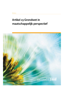 Artikel 23 Grondwet in maatschappelijk perspectief